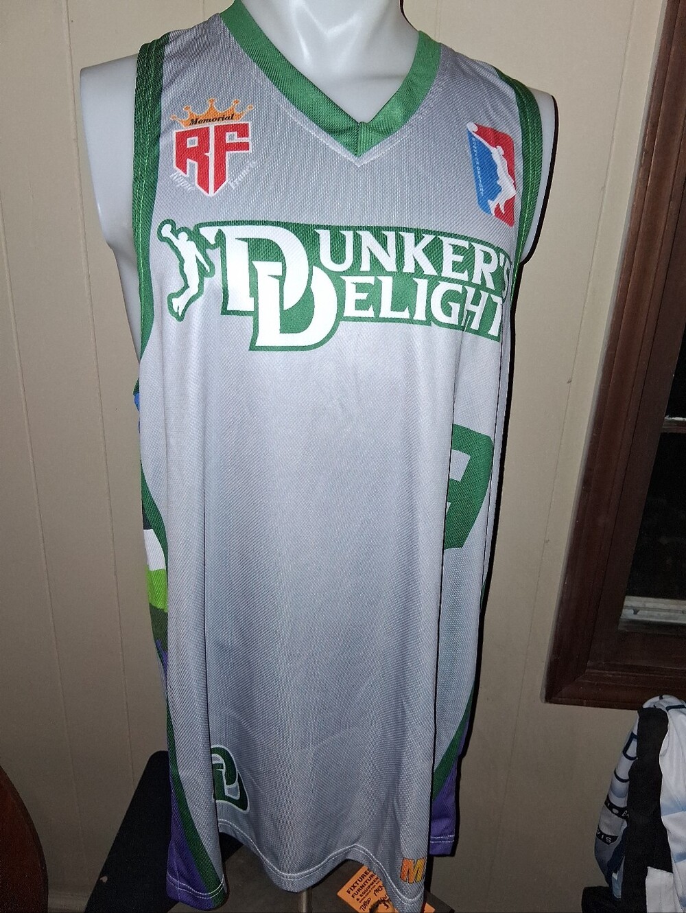 Men's Gray & Green Basketball Jersey